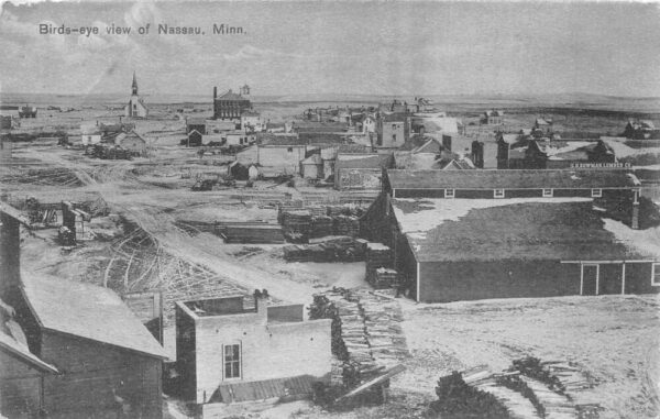 Nassau Minnesota Birds Eye View Lumber Mill Vintage Postcard AA104504