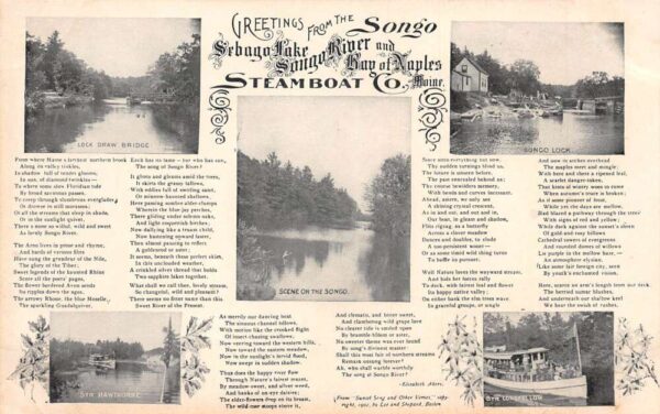 Sebago Lake Songo River Maine Steamboat Co Multiview Vintage Postcard AA104509