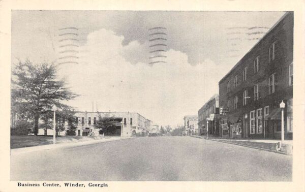 Winder Georgia Business District Street Scene Vintage Postcard AA104524