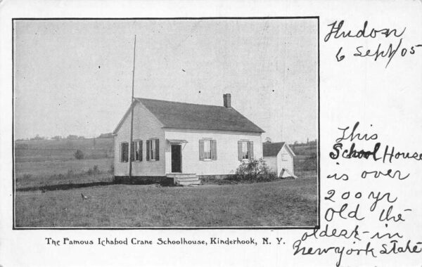 Kinderhook New York Ichabod Crane Schoolhouse Vintage Postcard AA104536