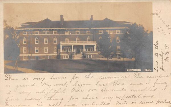 Oxford Ohio Miami University Hepburn Hall Real Photo Postcard AA104540