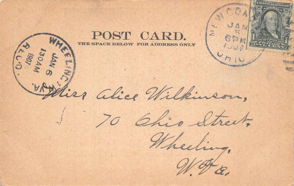 New Concord Ohio City Hall Vintage Postcard AA104542 - Image 2