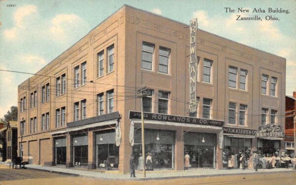 Zaneville Ohio New Atha Building Vintage Postcard AA104543