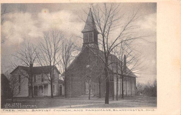 Blanchester Ohio Free Will Baptist Church and Parsonage Postcard AA104546
