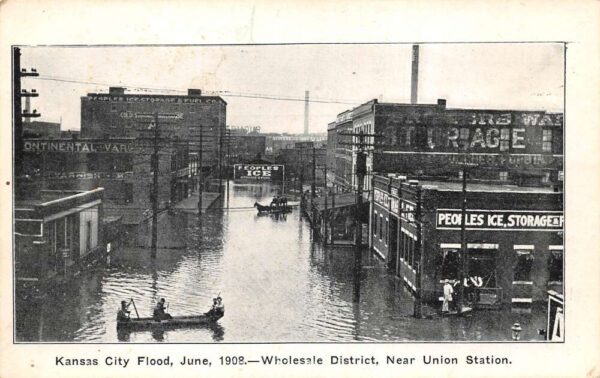 Kansas City Missouri Wholesale District 1908 Flood Disaster Postcard AA104554