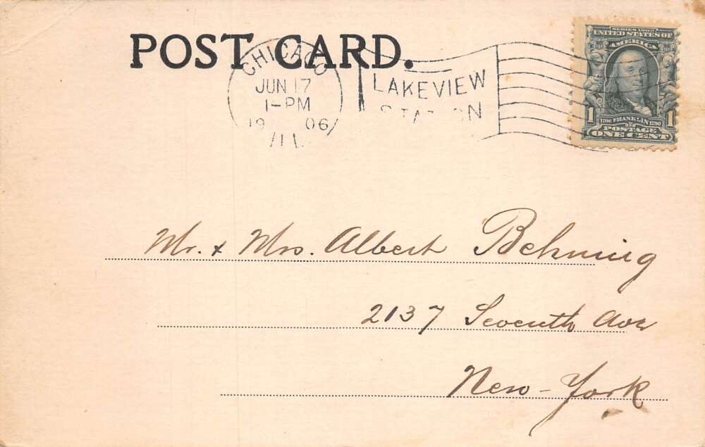 Chicago Illinois Bismarck Garden Outside Dining Vintage Postcard AA104583 - Image 2