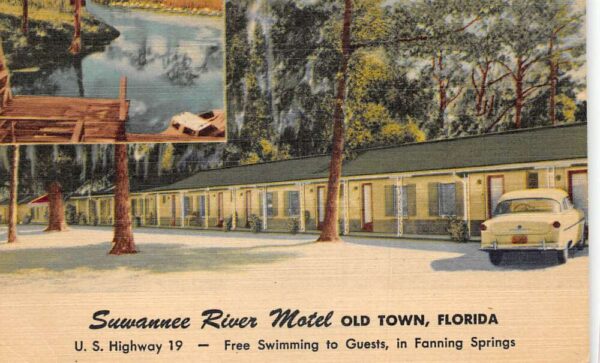 Old Town Florida Suwannee River Motel Linen Vintage Postcard AA104597