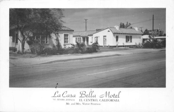 El Centro California La Casa Bella Motel Real Photo Vintage Postcard AA104601