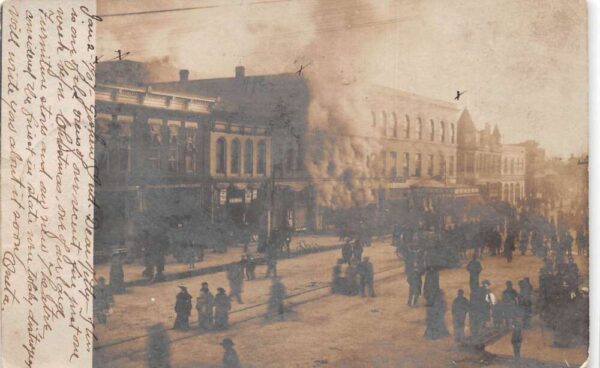 Goshen Indiana Furniture Store Fire Disaster Real Photo Postcard AA104620