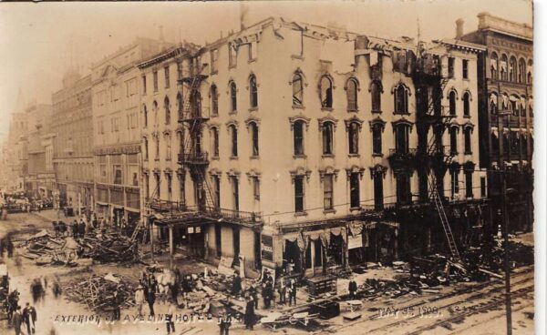 Fort Wayne Indiana Aveline Hotel Ruins Fire Disaster Real Photo PC AA104623