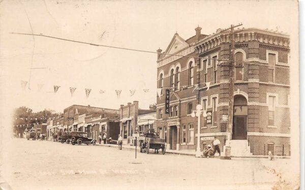 Walnut Iowa Main Street State Bank Real Photo Postcard AA104627