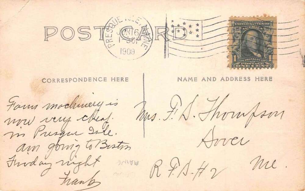 Presque Isle Maine Farm Machinery Warehouse Fire Disaster Real Photo PC AA104633 - Image 2