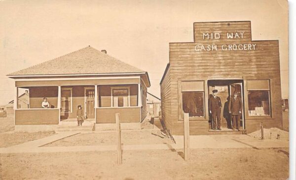 Mid Way Cash Grocery Store and Residence Home Exterior Real Photo PC AA104637