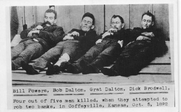 Coffeyville Kansas Dalton Gang Bank Robbers Killed Real Photo PC AA104652