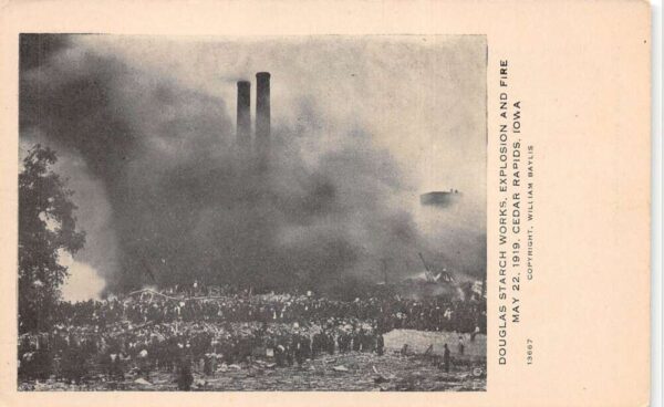 Cedar Rapids Iowa Douglas Starch Works Explosion Fire Disaster PC AA104656