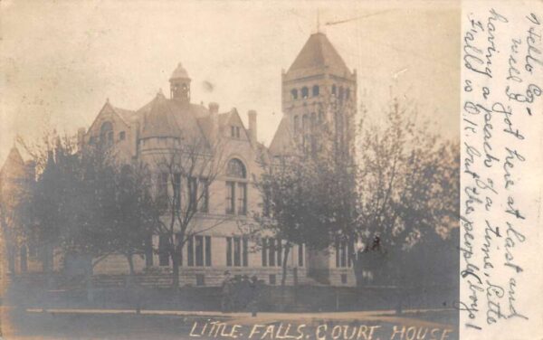Little Falls Minnesota Courthouse Real Photo Vintage Postcard AA104657