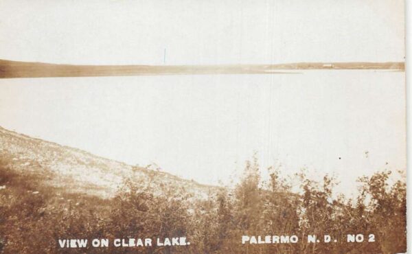 Palermo North Dakota Clear Lake Scenic View Real Photo Postcard AA104664