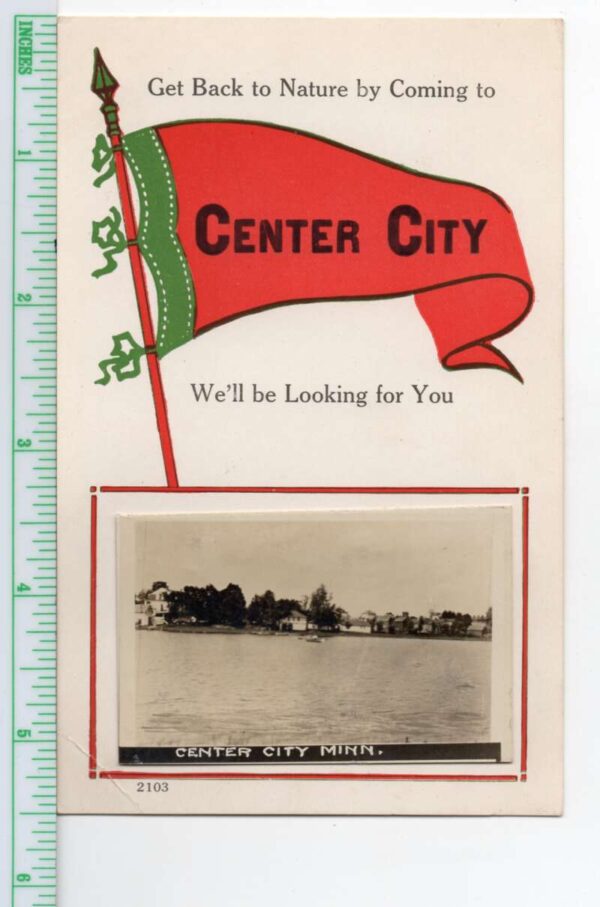 Center City Minnesota Greetings Waterfront Lake View Real Photo PC AA104669