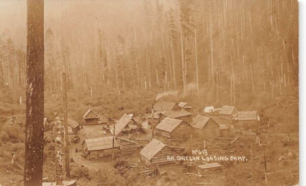 Salem Oregon Logging Camp Birds Eye View Real Photo Postcard AA104680
