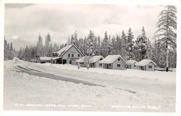 Mill Creek California St. Bernard Lodge, Real Photo, Vintage Postcard U24539