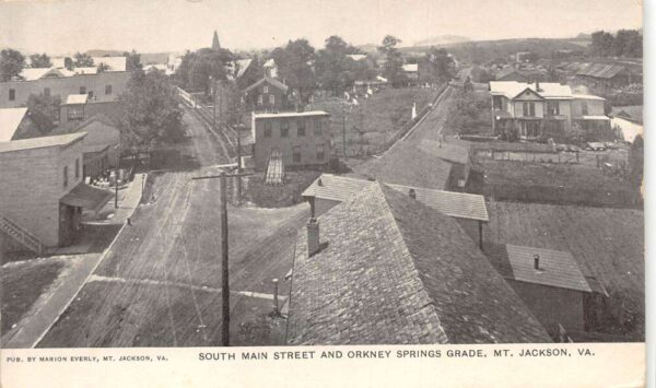 Mount Jackson Virginia Main Street and Orkney Springs Grade Postcard AA104690
