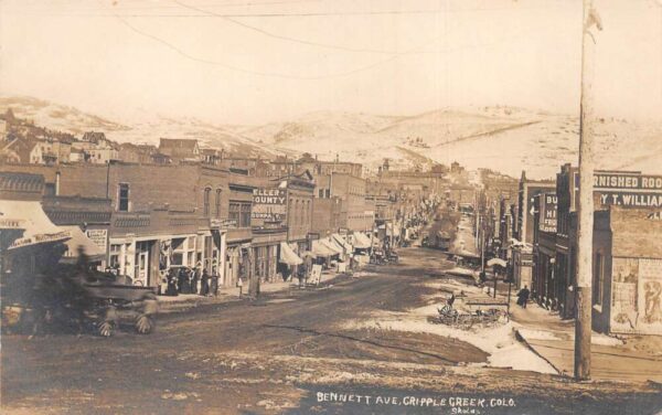 Cripple Creek Colorado Ebennett Avenue Business District Real Photo PC AA104695