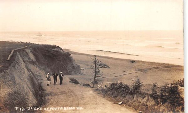 Pacific Beach Washington Motorcycle on Beach Scenic View Real Photo PC AA104697