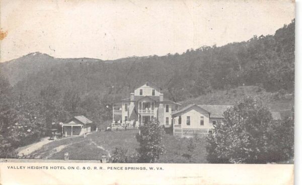 Pence Springs West Virginia Valley Heights Hotel Birds Eye View PC AA104704