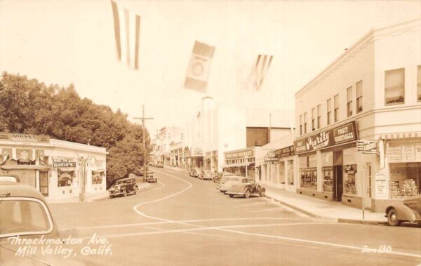 Mill Valley California Throckmorton Ave Business District Real Photo OC AA104707