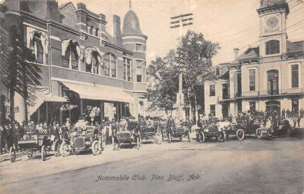 Pine Bluff Arkansas Automobile Club Cars Vintage Postcard AA104708