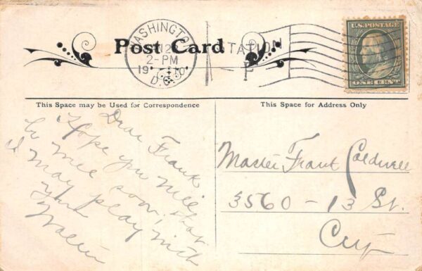 Washington DC Luna Park Amusement Park Vintage Postcard AA104712 - Image 2