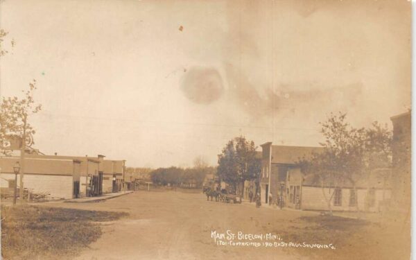 Bigelow Minnesota Main Street Real Photo Vintage Postcard AA104723