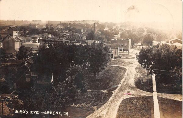 Greene Iowa Birds Eye View Real Photo Vintage Postcard AA104726