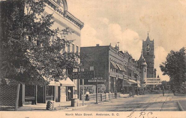 Anderson South Carolina Main Street Vintage Postcard AA104733