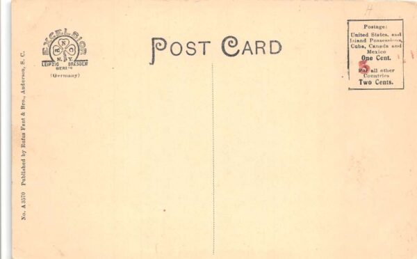 Anderson South Carolina Main Street Vintage Postcard AA104733 - Image 2