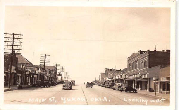 Yukon Oregon Main Street Looking West Coke Sign Real Photo PC AA104742
