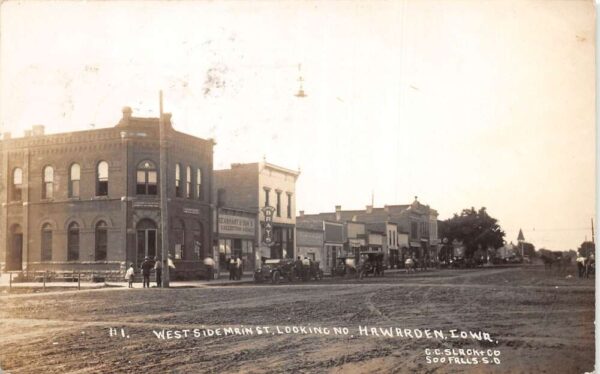 Hawarden Iowa West Side Main Street Business District Real Photo PC AA104842