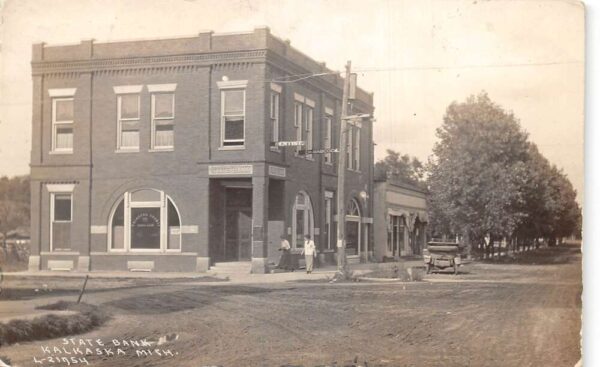 Kalkaska Michigan State Bank Real Photo Vintage Postcard AA104846