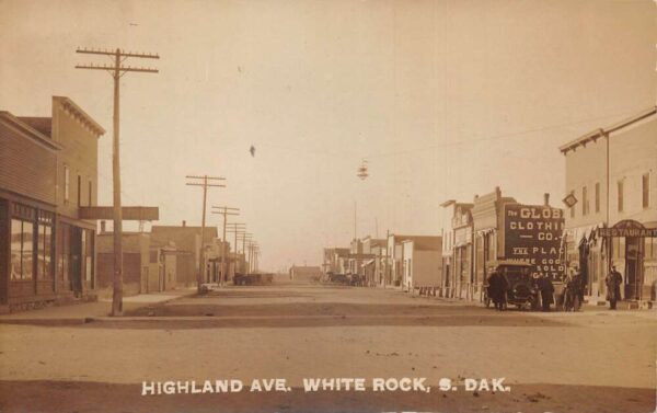 White Rock South Dakota Highland Avenue Street Scene Real Photo PC AA104848