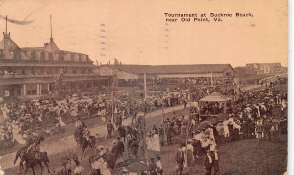 Buckroe Beach Virginia Tournament Birds Eye View Vintage Postcard AA104855