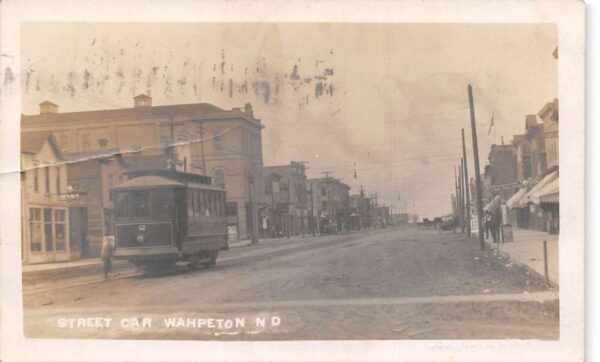 Wahpeton North Dakota Street Car Trolley Real Photo Postcard AA104858