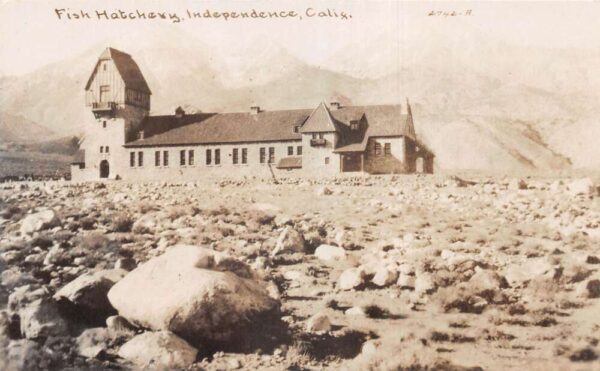 Independence California Fish Hatchery Side View Real Photo Postcard AA104868