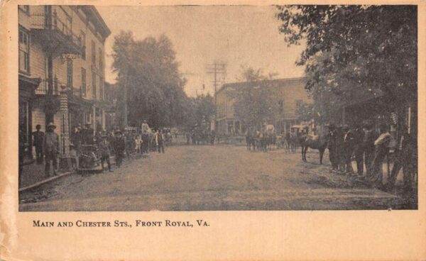 Front Royal Virginia Main Street and Chester Street Scene Postcard AA104881