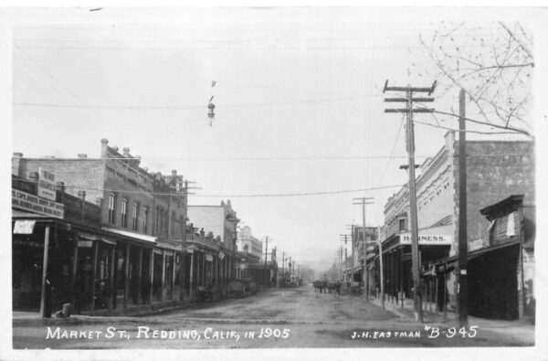 Redding California Market Street Business District Real Photo Postcard AA104882