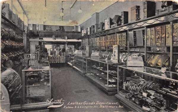 Baltimore Maryland Smith Dept Store Leather Goods Vintage Postcard AA104891