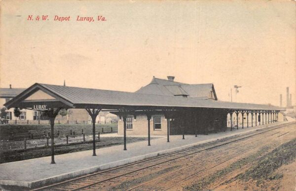 Lurary Virginia NW Depot Train Station Vintage Postcard AA104906