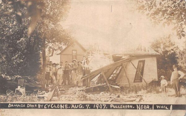 Fullerton Nebraska Damage done by Cyclone Disaster Real Photo Postcard AA104907