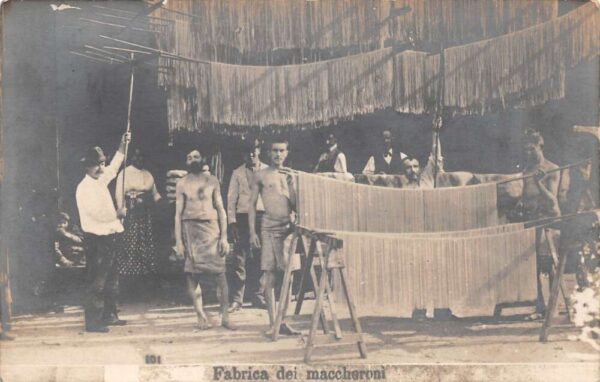 Italy Pasta Factory Maccheroni Making Real Photo Vintage Postcard AA105025