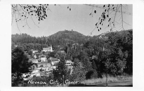 Nevada City California Birds Eye View Real Photo Vintage Postcard AA105033