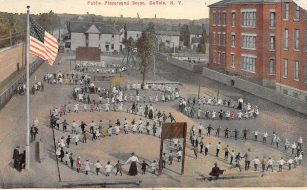 Buffalo New York Public Playground Children Playing Postcard AA105044